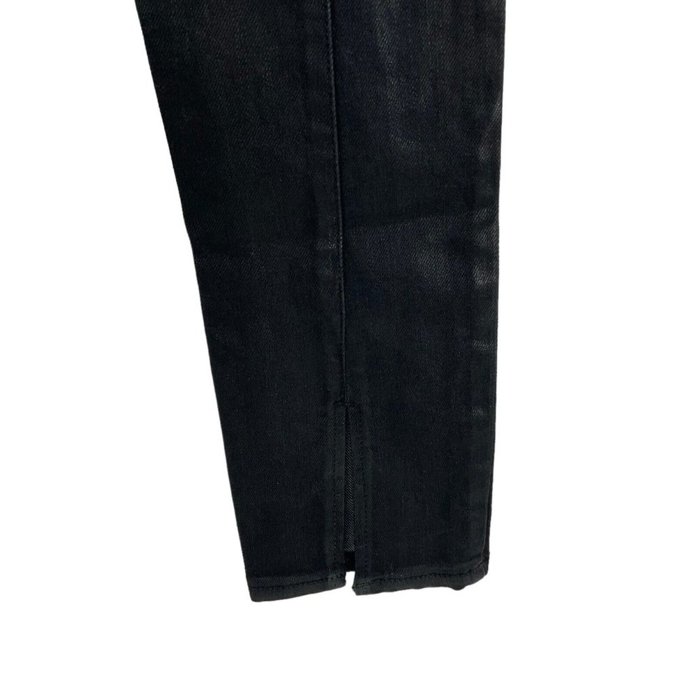 DKNY Jeans Women's Size 24 Black Skinny Mid Rise Coated Waxed Stretch $99 Nwot - Picture 5 of 14